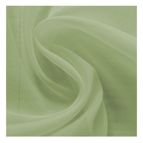 Sheer Window Curtains Drape Panels Treatment Sage Green Size 60"" x 84"" 2 Pcs - Picture 2 of 5